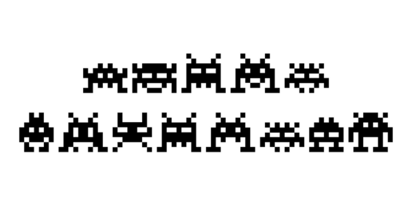 Vista previa del alfabeto Space Invaders